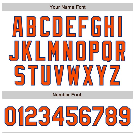 Authentisches Arm-Baseball-Trikot in Weiß, Orange und Königsfarben, individuell 3 Formen Authentisches Arm-Baseball-Trikot in Weiß, Orange und Königsfarben, individuell 3 Formen