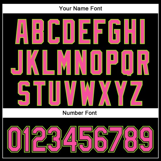 Baseball Grün Design Solide 3D Jersey Curve Schwarz Pink-Neon Benutzerdefinierte Muster Authentische Baseball Grün Design Solide 3D Jersey Curve Schwarz Pink-Neon Benutzerdefinierte Muster Authentische