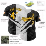 Jersey Baseball Muster Authentische Custom Graffiti Scratch Gold-Schwarz 3D