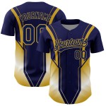 3D Muster Seite Authentische Jersey Gold Design Custom Baseball Streifen Navy Alt 3D Muster Seite Authentische Jersey Gold Design Custom Baseball Streifen Navy Alt