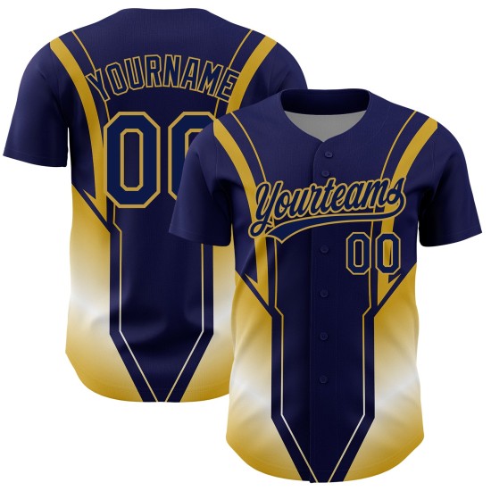 3D Muster Seite Authentische Jersey Gold Design Custom Baseball Streifen Navy Alt 3D Muster Seite Authentische Jersey Gold Design Custom Baseball Streifen Navy Alt