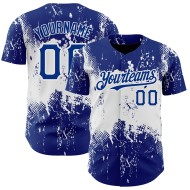 Authentisches Design Art Royal Grunge Weiß Splatter 3D Jersey Abstrakte Baseball Custom Muster