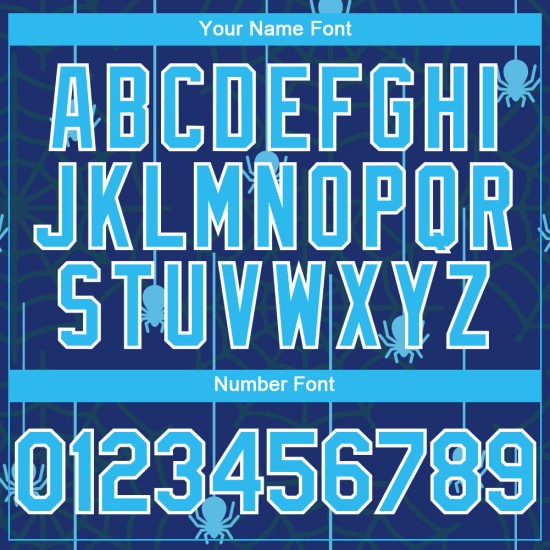 Sky Royal Spider Design Baseball Custom Authentic 3D Muster Jersey Blau-Weiß Web Sky Royal Spider Design Baseball Custom Authentic 3D Muster Jersey Blau-Weiß Web