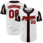 Shapes Authentic Baseball Arm Weiß Rot-Schwarz Farben Jersey Custom 3 Shapes Authentic Baseball Arm Weiß Rot-Schwarz Farben Jersey Custom 3