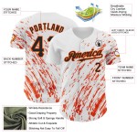 Muster Authentic Weiß Custom Design Baseball Abstrakte Splash Jersey 3D Schwarz-Orange