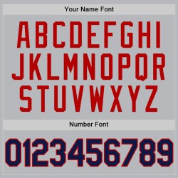 Throwback Gray Custom Baseball Authentic Marineblau-Rot Trikot