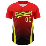 Neon Custom Muster Seite Gelb-Schwarz Rot Design Streifen Jersey Baseball Authentic 3D Neon Custom Muster Seite Gelb-Schwarz Rot Design Streifen Jersey Baseball Authentic 3D