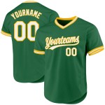 Throwback-Trikot Custom Green Baseball Authentic Weiß-Gold Kelly Throwback-Trikot Custom Green Baseball Authentic Weiß-Gold Kelly