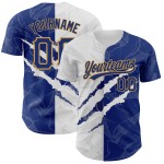 Muster 3D Jersey Gold Custom Graffiti Scratch Baseball Authentic Royal-Old Muster 3D Jersey Gold Custom Graffiti Scratch Baseball Authentic Royal-Old