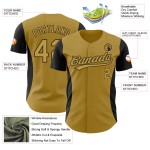 Design 3D Jersey Baseball Gold Benutzerdefinierte Schwarz Alte Seite Authentische Streifen Design 3D Jersey Baseball Gold Benutzerdefinierte Schwarz Alte Seite Authentische Streifen