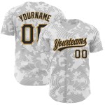 Authentisches Schwarz-Old Jersey Custom Design Linien Kurve Gold Muster 3D Baseball Weiß Authentisches Schwarz-Old Jersey Custom Design Linien Kurve Gold Muster 3D Baseball Weiß