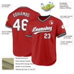 Schwarzes Baseball Custom Authentic Throwback Jersey Rot Schwarzes Baseball Custom Authentic Throwback Jersey Rot