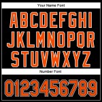 Authentische Baseball Custom Schwarz Curve Solid Jersey Muster Design Orange-Weiß 3D
