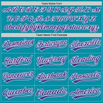 Lila-Weißes Jersey Custom Authentic Baseball Throwback Teal