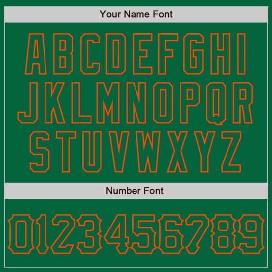 Linien Benutzerdefinierte Jersey 3D Curve Design Baseball Orange Authentic Green Pattern Kelly Linien Benutzerdefinierte Jersey 3D Curve Design Baseball Orange Authentic Green Pattern Kelly