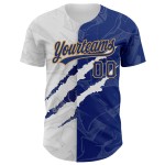 Muster 3D Jersey Gold Custom Graffiti Scratch Baseball Authentic Royal-Old Muster 3D Jersey Gold Custom Graffiti Scratch Baseball Authentic Royal-Old