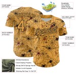 Jersey Web Muster Authentisches Design Schwarz Baseball Spinne Custom 3D Gold