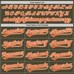 Olivgrünes authentisches bis benutzerdefiniertes orange-weißes Service Throwback Salute Jersey Baseball