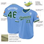 Hellgrün-Weiß Throwback Baseball Blau Custom Jersey Authentic Hellgrün-Weiß Throwback Baseball Blau Custom Jersey Authentic