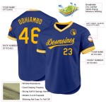 Authentisches Gold-Weiß-Trikot Throwback Custom Baseball Royal Authentisches Gold-Weiß-Trikot Throwback Custom Baseball Royal