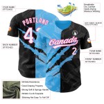 3D Blau-Rosa Benutzerdefinierte Himmel Schwarz Muster Scratch Baseball Authentic Jersey Graffiti 3D Blau-Rosa Benutzerdefinierte Himmel Schwarz Muster Scratch Baseball Authentic Jersey Graffiti