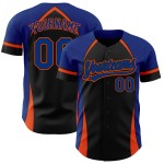 Design Benutzerdefinierte 3D Muster Authentische Royal-Orange Solid Jersey Curve Baseball Schwarz Design Benutzerdefinierte 3D Muster Authentische Royal-Orange Solid Jersey Curve Baseball Schwarz