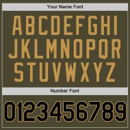 Benutzerdefinierte Olive Authentic Jersey Baseball Schwarz-Old Salute Gold Service Throwback To