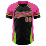 Baseball Grün Design Solide 3D Jersey Curve Schwarz Pink-Neon Benutzerdefinierte Muster Authentische Baseball Grün Design Solide 3D Jersey Curve Schwarz Pink-Neon Benutzerdefinierte Muster Authentische