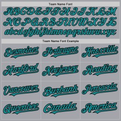 Formen Grau Baseball Blaugrün-Schwarz Jersey Arm Farben Authentic Custom 3 Formen Grau Baseball Blaugrün-Schwarz Jersey Arm Farben Authentic Custom 3