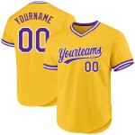 Lila-Weiß Custom Throwback Jersey Gold Authentic Baseball Lila-Weiß Custom Throwback Jersey Gold Authentic Baseball