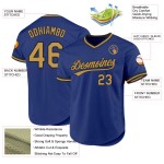 Royal Old Gold-Schwarz Authentic Baseball Jersey Throwback Custom Royal Old Gold-Schwarz Authentic Baseball Jersey Throwback Custom