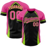 Baseball Grün Design Solide 3D Jersey Curve Schwarz Pink-Neon Benutzerdefinierte Muster Authentische Baseball Grün Design Solide 3D Jersey Curve Schwarz Pink-Neon Benutzerdefinierte Muster Authentische
