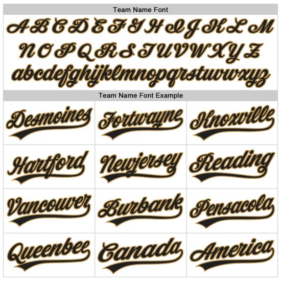 Authentisches Schwarz-Old Jersey Custom Design Linien Kurve Gold Muster 3D Baseball Weiß Authentisches Schwarz-Old Jersey Custom Design Linien Kurve Gold Muster 3D Baseball Weiß