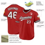Jersey Baseball Rot Grau-Schwarz Authentic Custom Throwback Jersey Baseball Rot Grau-Schwarz Authentic Custom Throwback