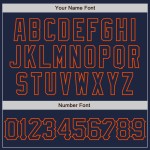 Benutzerdefinierte Baseball Orange Navy Abstraktes Design Netzwerk Authentisches Muster Jersey 3D