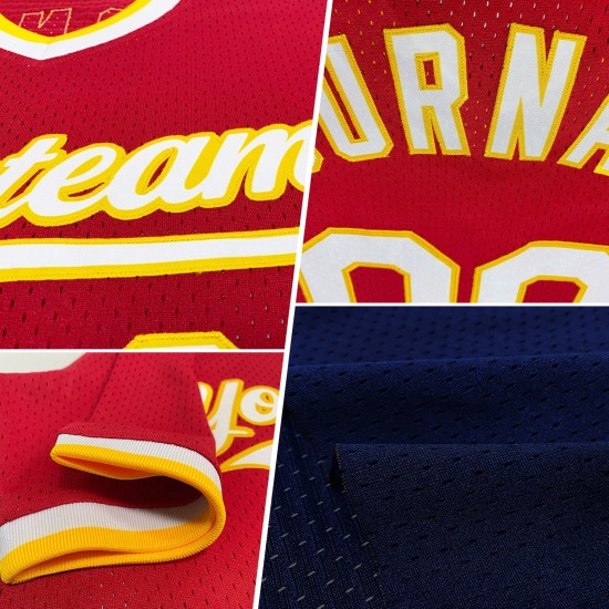 Red-Royal Baseball Trikot Navy Authentic Throwback Custom Red-Royal Baseball Trikot Navy Authentic Throwback Custom