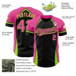 Baseball Grün Design Solide 3D Jersey Curve Schwarz Pink-Neon Benutzerdefinierte Muster Authentische Baseball Grün Design Solide 3D Jersey Curve Schwarz Pink-Neon Benutzerdefinierte Muster Authentische