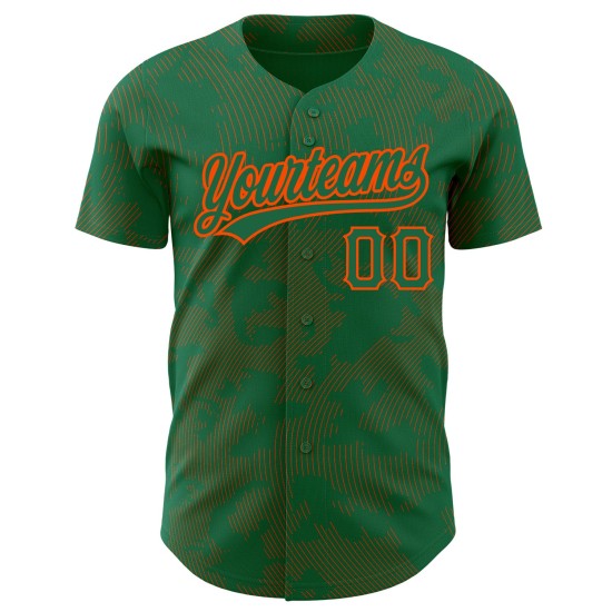 Linien Benutzerdefinierte Jersey 3D Curve Design Baseball Orange Authentic Green Pattern Kelly Linien Benutzerdefinierte Jersey 3D Curve Design Baseball Orange Authentic Green Pattern Kelly