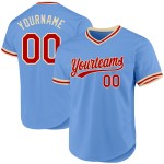 Rot-Creme Blau Baseball Jersey Licht Custom Throwback Authentic Rot-Creme Blau Baseball Jersey Licht Custom Throwback Authentic