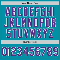 Lila-Weißes Jersey Custom Authentic Baseball Throwback Teal