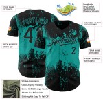 Design Grunge Abstrakte Aqua Schwarz Kunst Authentische Muster Baseball Jersey 3D Splatter Design Grunge Abstrakte Aqua Schwarz Kunst Authentische Muster Baseball Jersey 3D Splatter