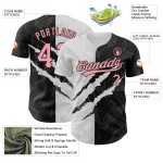 Baseball Authentic Jersey Pink-Schwarz 3D Graffiti Custom Scratch Muster Medium Baseball Authentic Jersey Pink-Schwarz 3D Graffiti Custom Scratch Muster Medium
