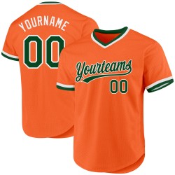 Throwback Jersey Custom Grün-Weiß Authentic Baseball Orange