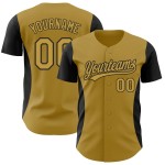 Design 3D Jersey Baseball Gold Benutzerdefinierte Schwarz Alte Seite Authentische Streifen Design 3D Jersey Baseball Gold Benutzerdefinierte Schwarz Alte Seite Authentische Streifen