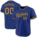 Royal Old Gold-Schwarz Authentic Baseball Jersey Throwback Custom Royal Old Gold-Schwarz Authentic Baseball Jersey Throwback Custom
