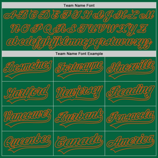 Linien Benutzerdefinierte Jersey 3D Curve Design Baseball Orange Authentic Green Pattern Kelly Linien Benutzerdefinierte Jersey 3D Curve Design Baseball Orange Authentic Green Pattern Kelly
