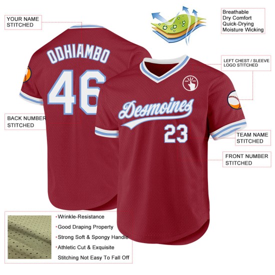 White-Light Baseball Custom Kastanienbraun Blau Jersey Throwback Authentic White-Light Baseball Custom Kastanienbraun Blau Jersey Throwback Authentic
