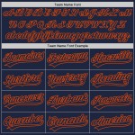 Benutzerdefinierte Baseball Orange Navy Abstraktes Design Netzwerk Authentisches Muster Jersey 3D