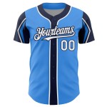 Shapes Custom Weiß-Marineblau Farben Authentic Jersey Arm Blau 3 Baseball Electric