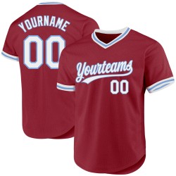 White-Light Baseball Custom Kastanienbraun Blau Jersey Throwback Authentic